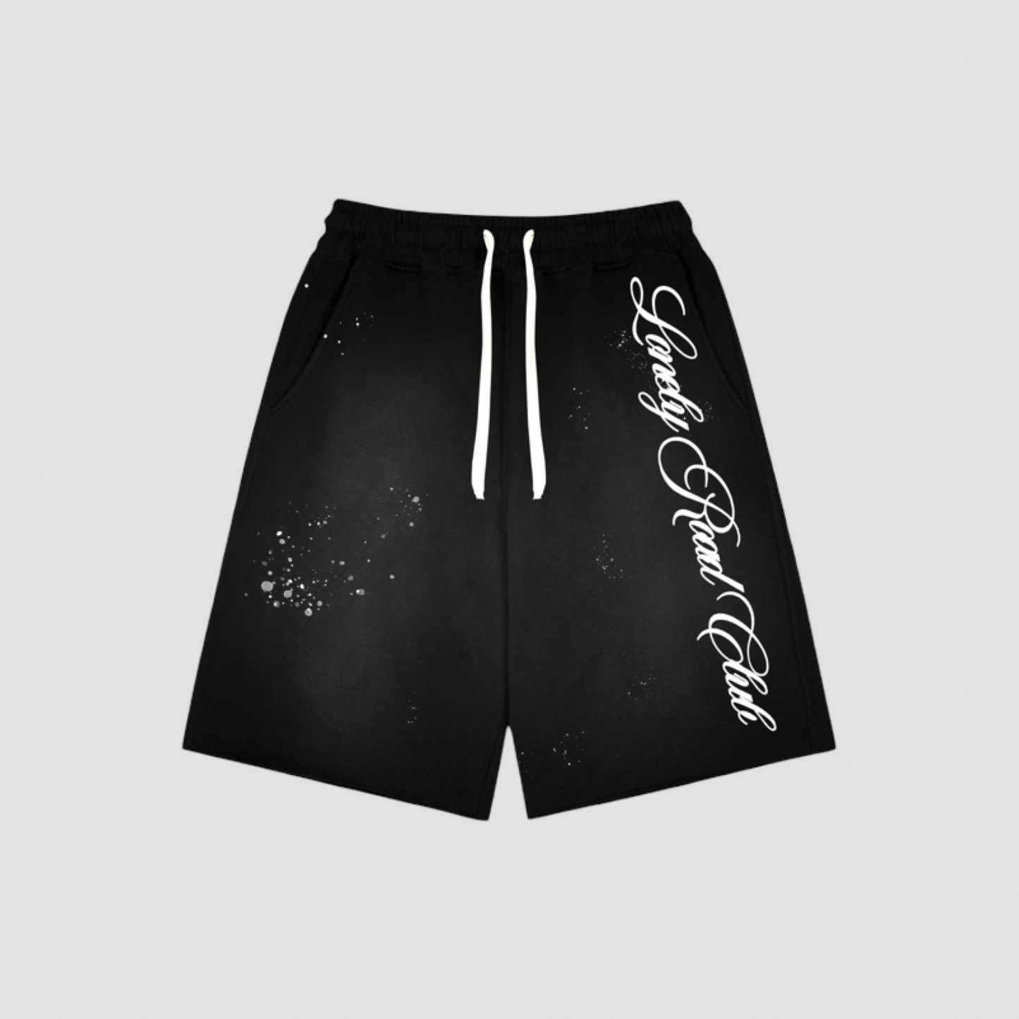 BLACK SWEAT-SHORTS PAINT SPLATTER