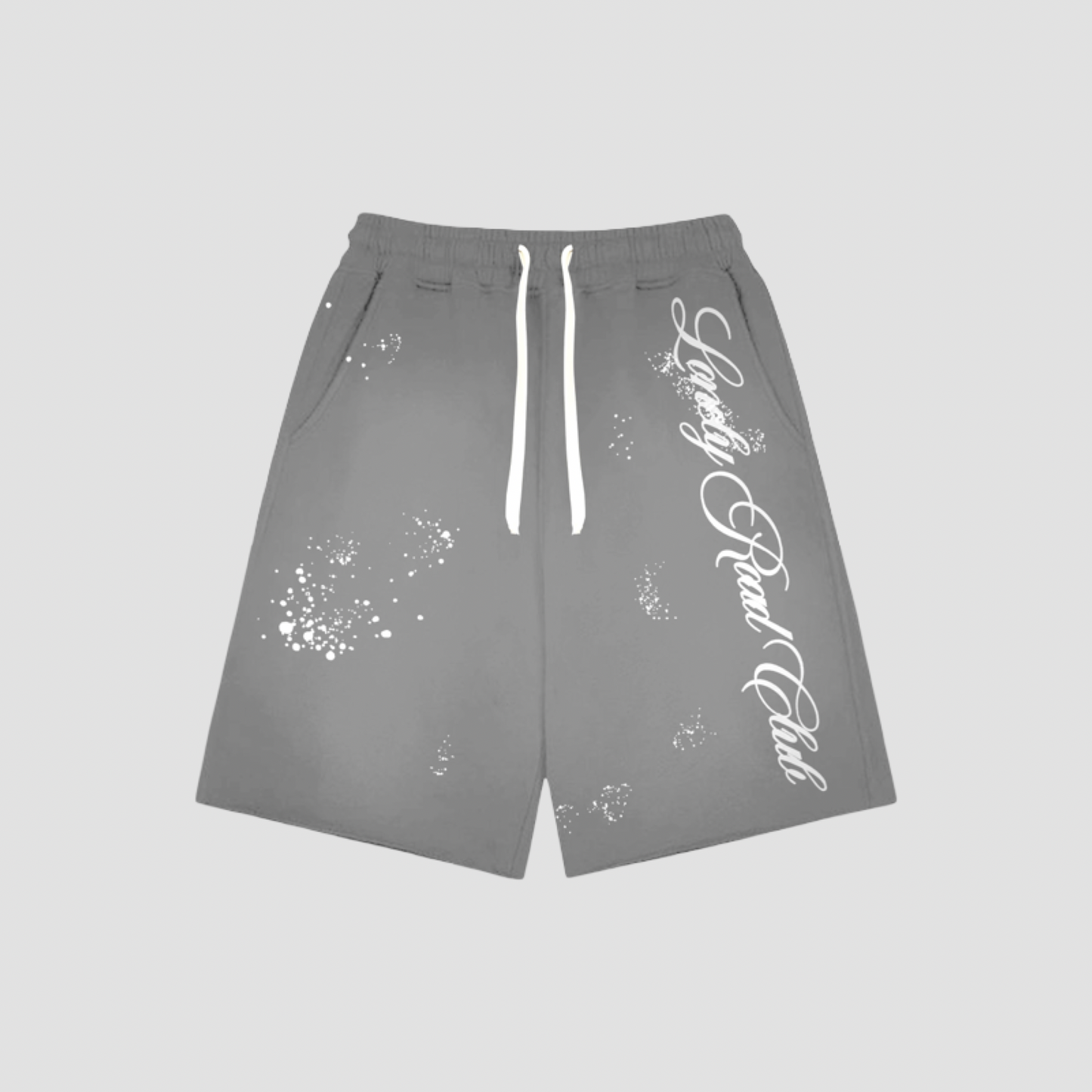 GREY SWEAT-SHORTS PAINT SPLATTER