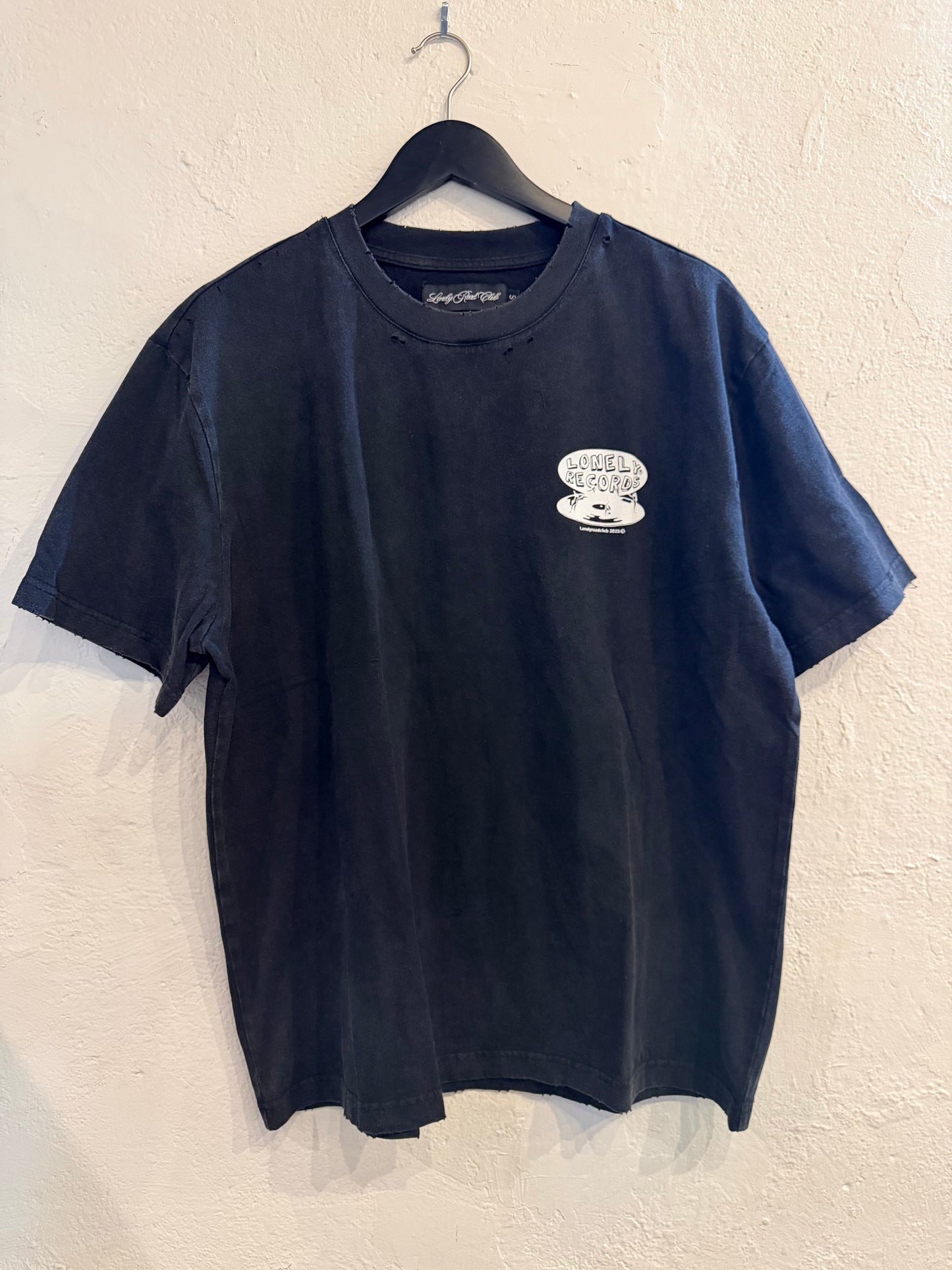 LONELY RECORDS WASHED T-SHIRT BLACK
