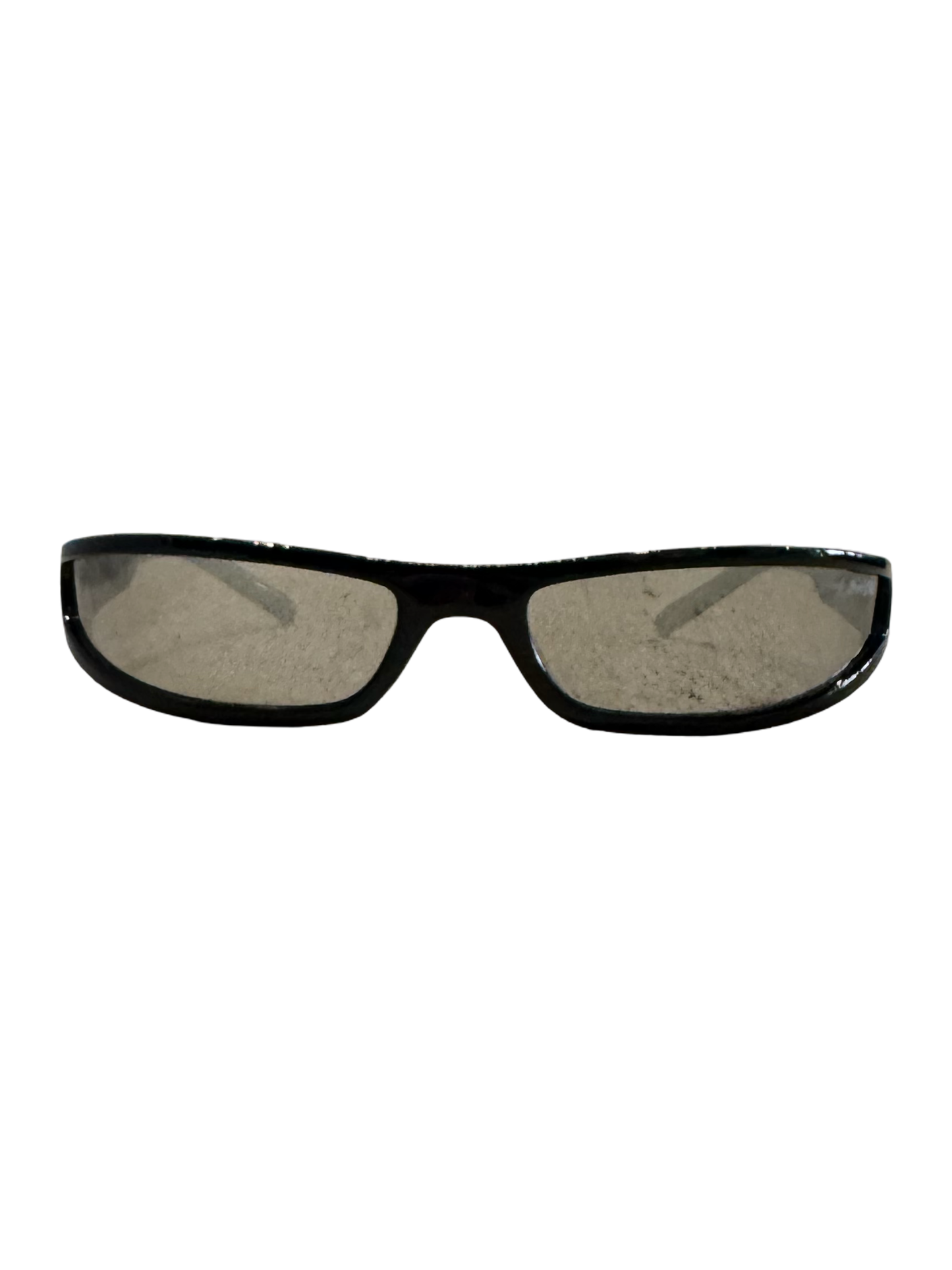 LOW CUT SUNGLASSES BLACK FRAMES WITH SILVER LENSES