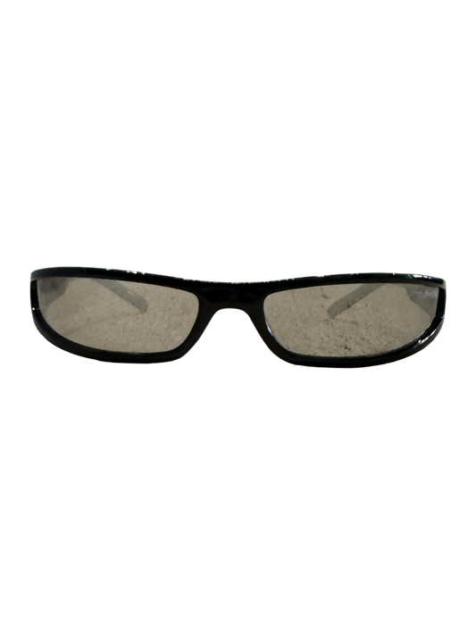 LOW CUT SUNGLASSES BLACK FRAMES WITH CLEAR LENSES