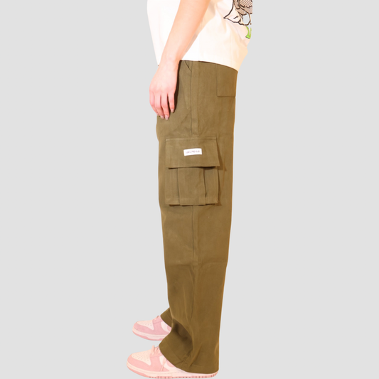 RELAXED FIT CARGO PANTS MILITARY GREEN