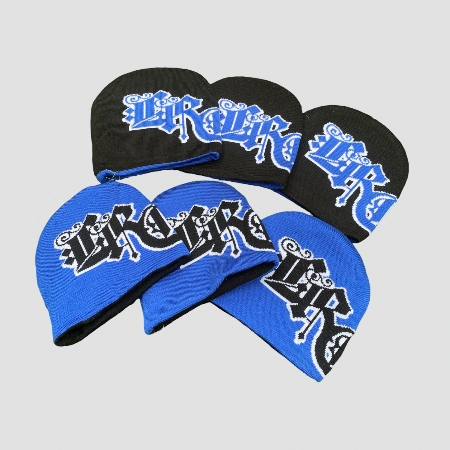 ROYAL BLUE & BLACK REVERSIBLE SKULLY