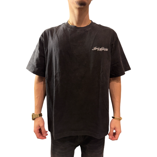 EMBROIDERED WASHED T-SHIRT BLACK