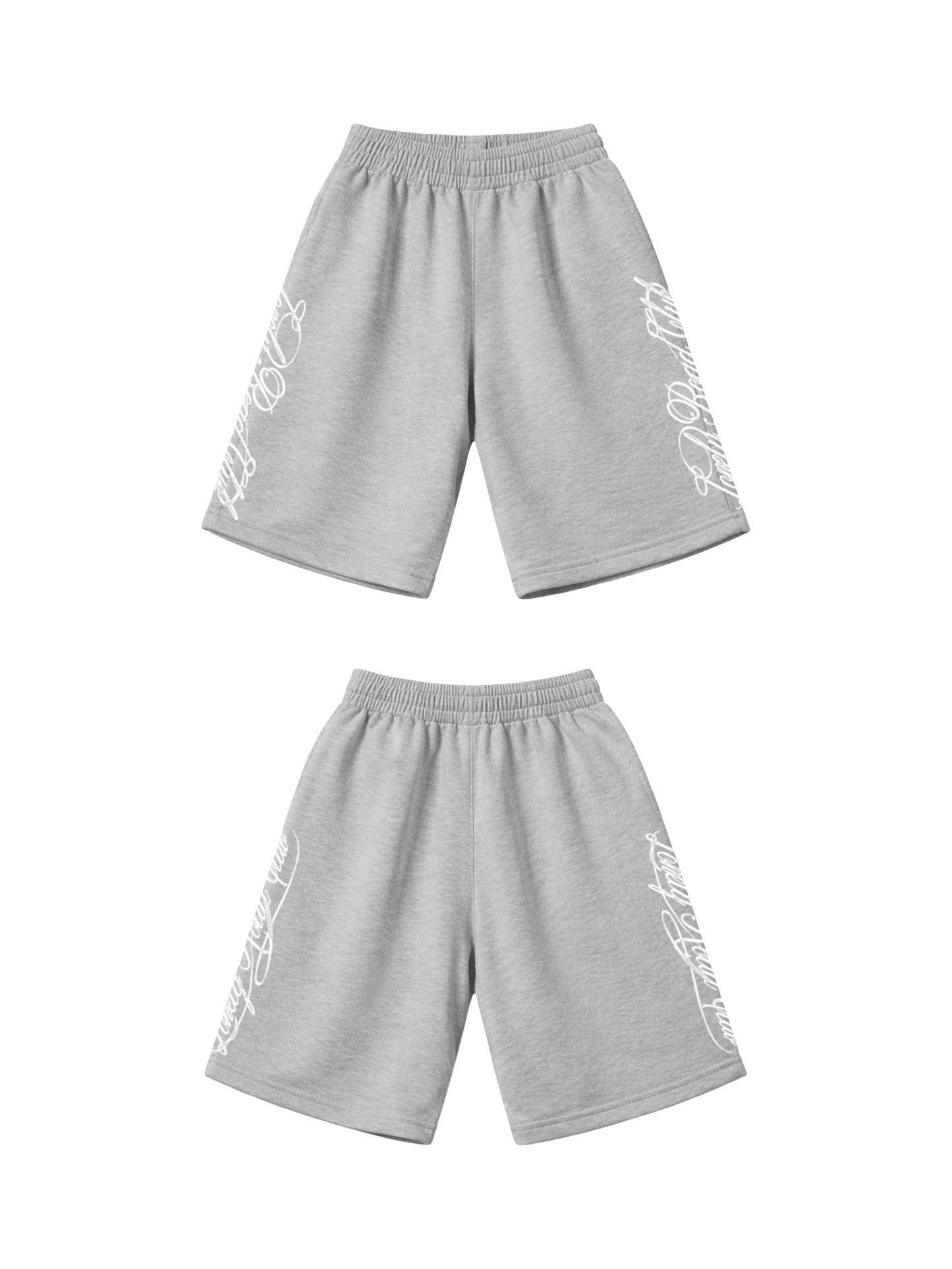 BAGGY FRENCH TERRY EMBROIDERD SHORTS GREY