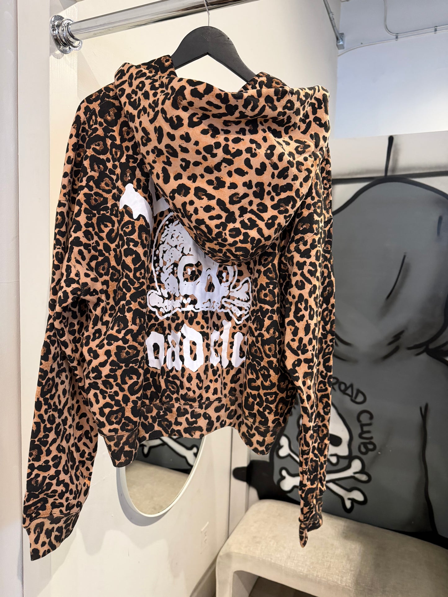 SKULL CHEETAH ZIP-UP HOODIE