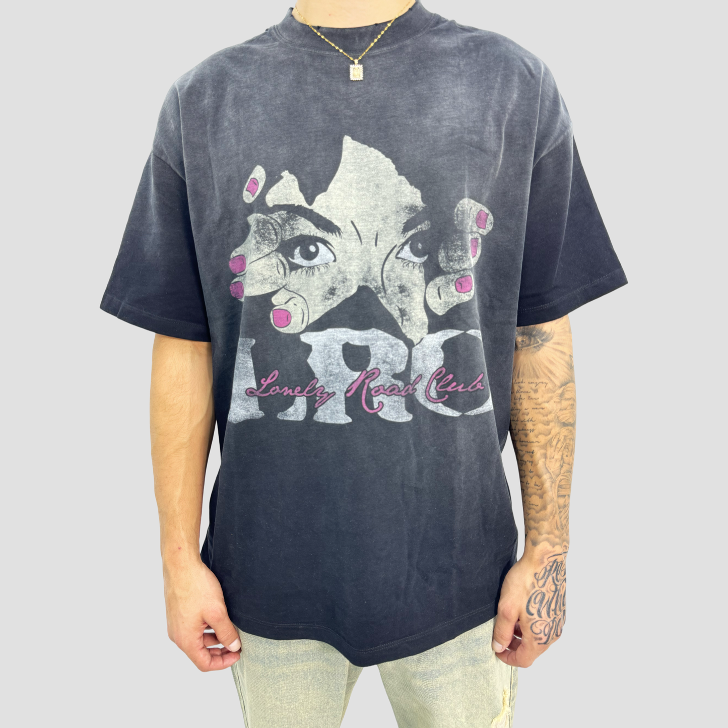 HIDDEN VISION WASHED T-SHIRT BLACK