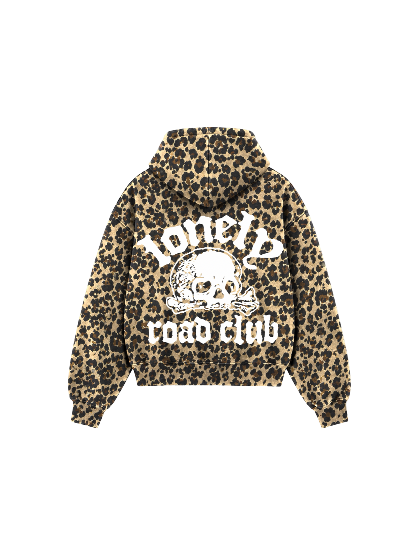 SKULL CHEETAH ZIP-UP HOODIE