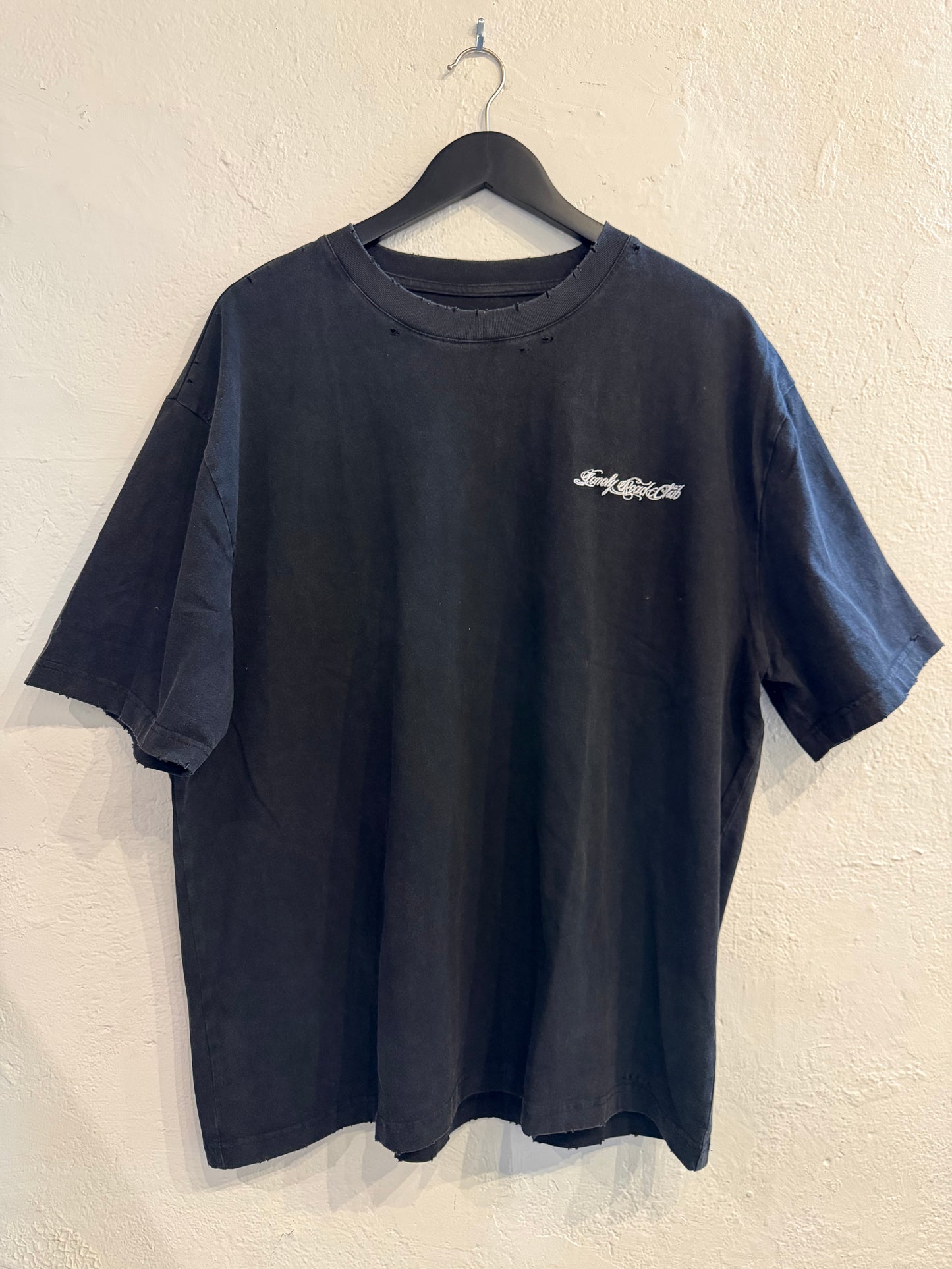 EMBROIDERED WASHED T-SHIRT BLACK
