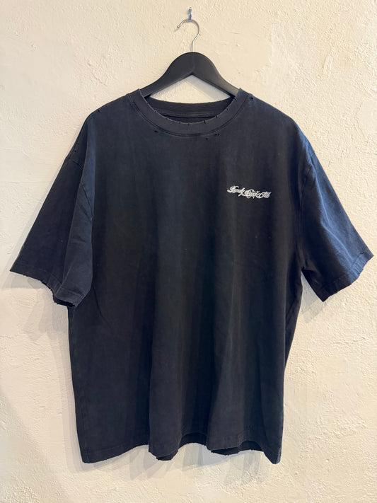 EMBROIDERED WASHED T-SHIRT BLACK