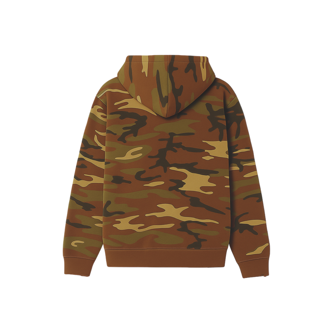 WOODLAND CAMO ZIP-UP HOODIE