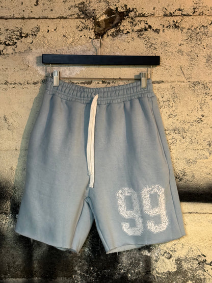 DISTRESSED 99 SWEAT SHORTS