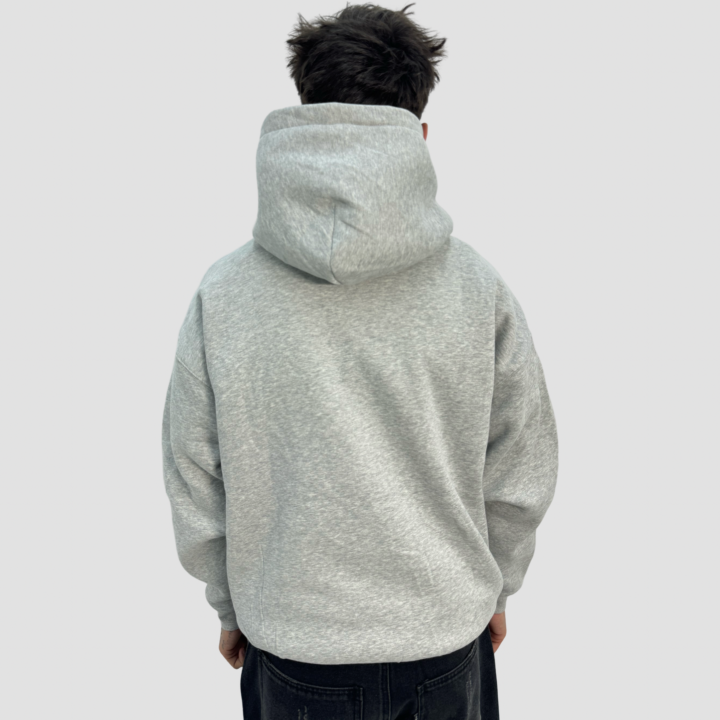 MONEY FALLING GREY PULLOVER HOODIE