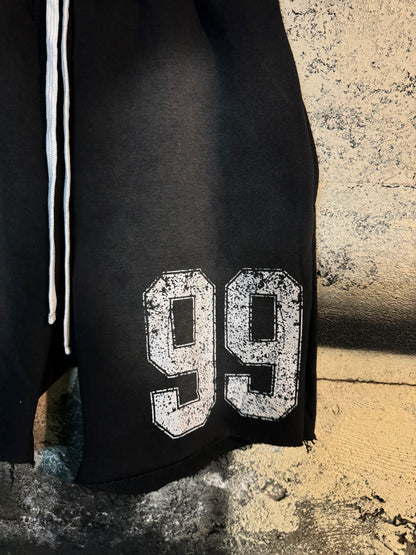 DISTRESSED 99 SWEAT SHORTS