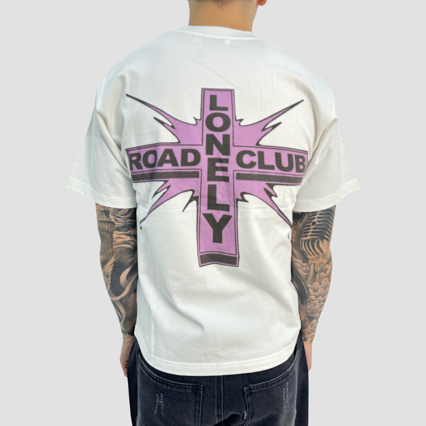 PURPLE CROSS WHITE T-SHIRT