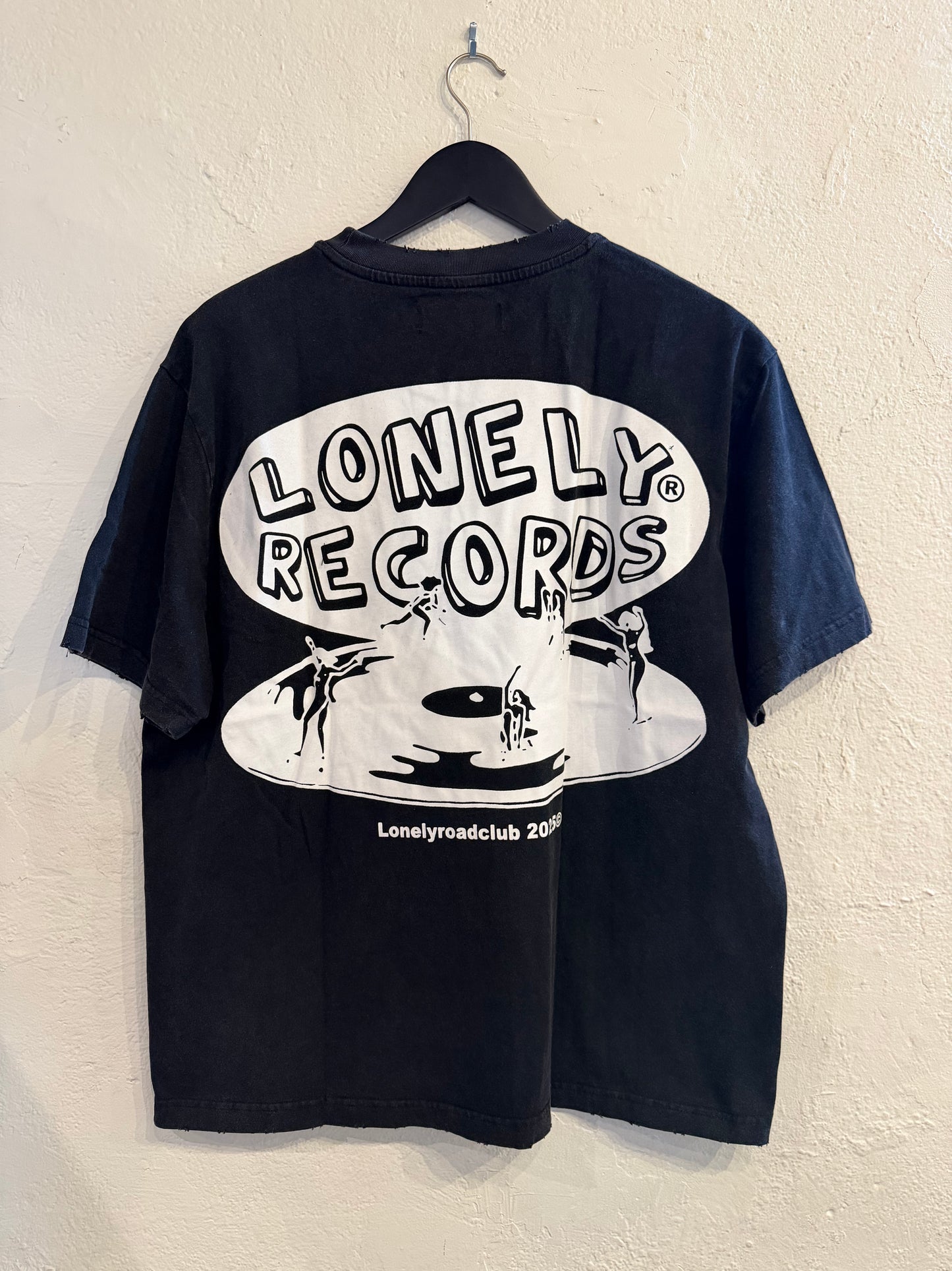 LONELY RECORDS WASHED T-SHIRT BLACK