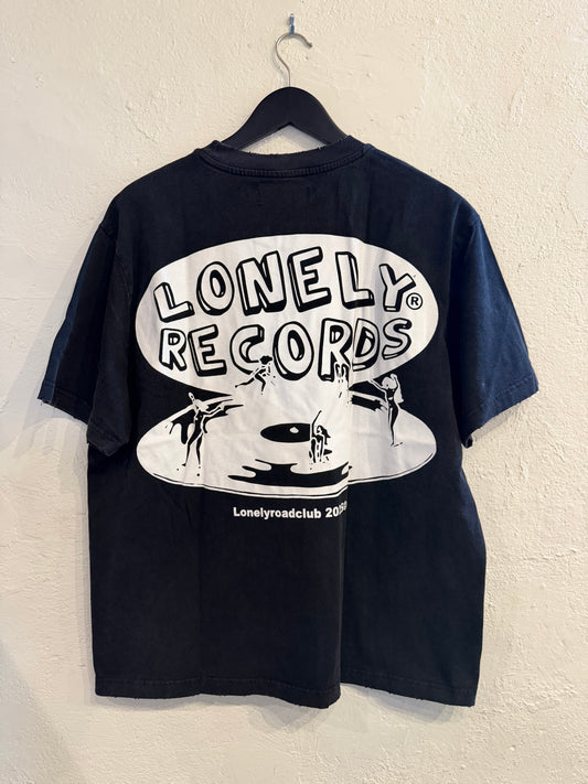 LONELY RECORDS WASHED T-SHIRT BLACK