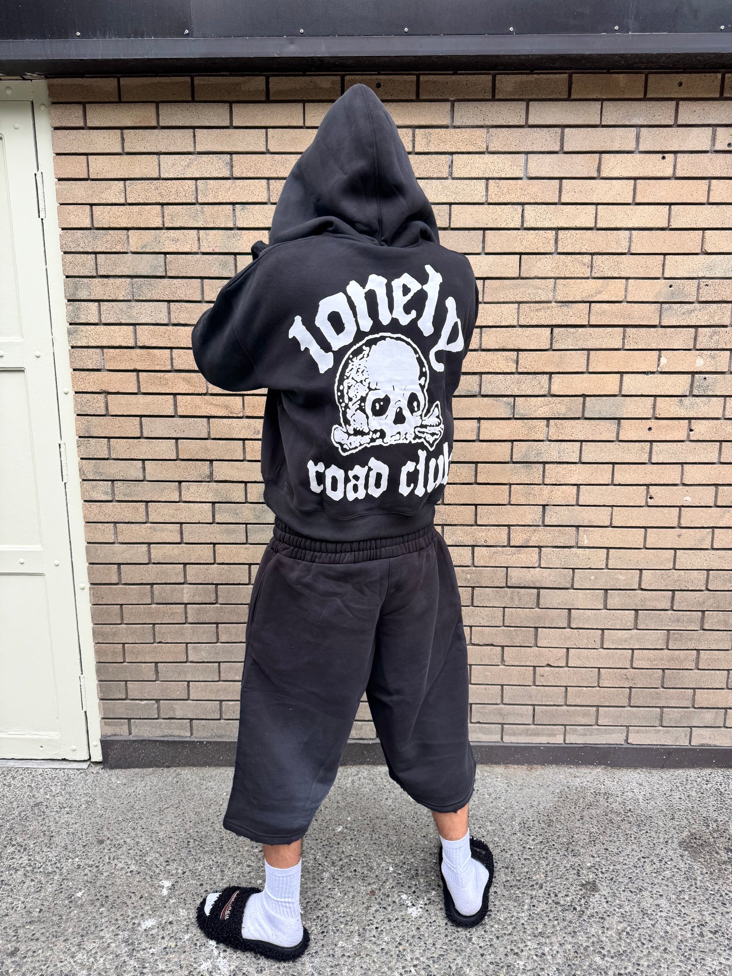 SKULL BAGGY WASHED SHORTS BLACK