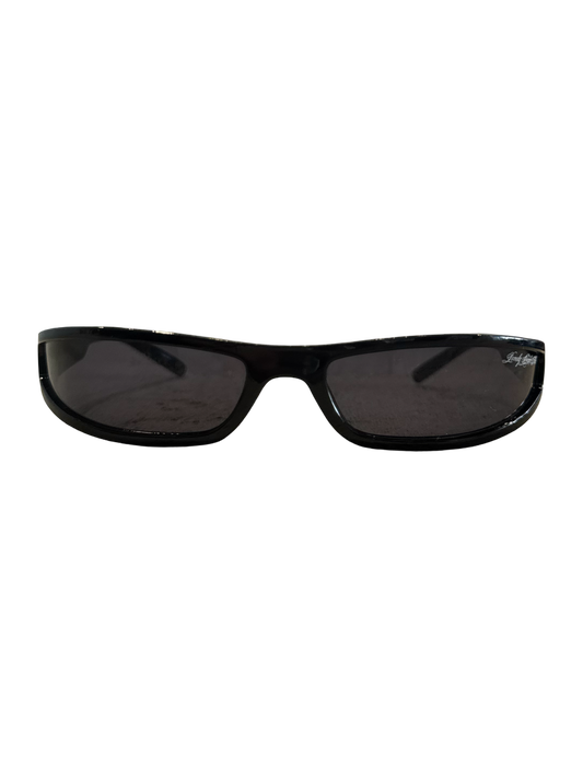 LOW CUT SUNGLASSES BLACK FRAMES WITH BLACK LENSES