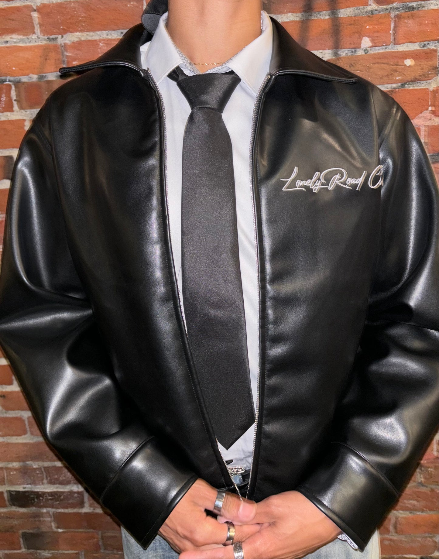 SHADOW RIDER BLACK LEATHER JACKET