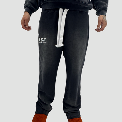 BLACK EMBROIDERED LRC SWEATPANTS