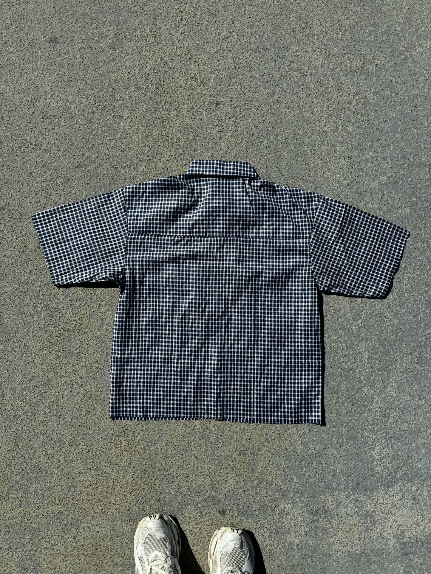 DISTRESSED 99 BLUE PLAID SHIRT