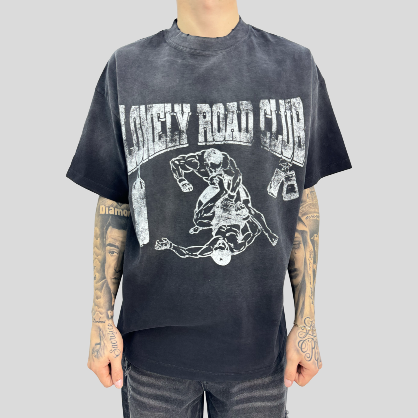 KNOCK OUT T-SHIRT WASHED BLACK