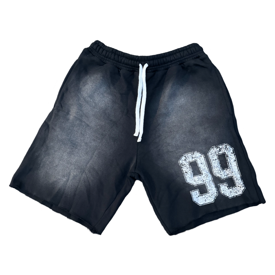 DISTRESSED 99 SWEAT SHORTS