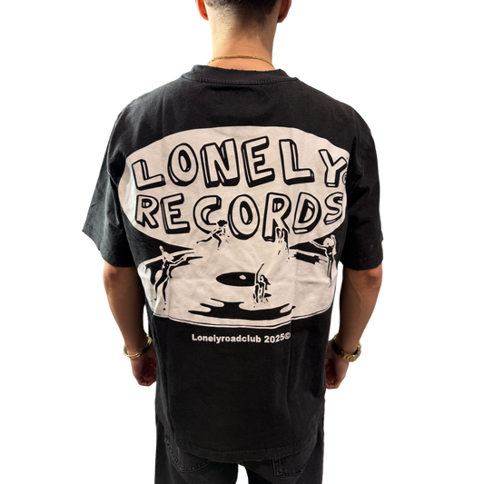 LONELY RECORDS WASHED T-SHIRT BLACK
