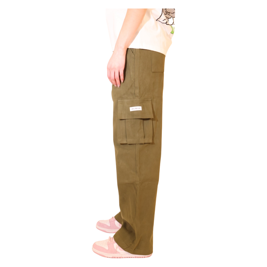 RELAXED FIT CARGO PANTS MILITARY GREEN