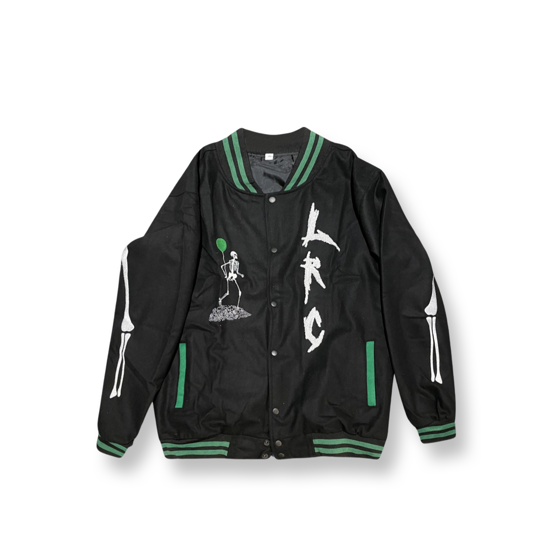 BLACK VARSITY JACKET WITH EMBROIDERY VERY UNIQUE STREET WEAR