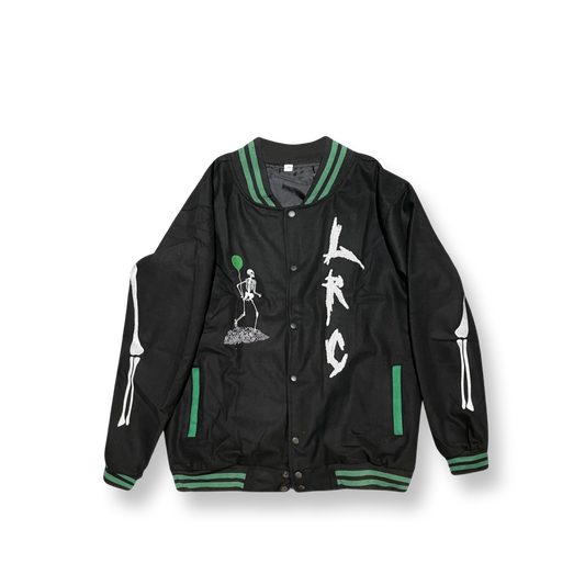 BLACK VARSITY JACKET WITH EMBROIDERY VERY UNIQUE STREET WEAR